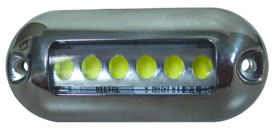 LED-51901-DP – T-H MARINE Boat Underwater Light, Blue LED Clear Lens Silver Housing Surface Mount Single